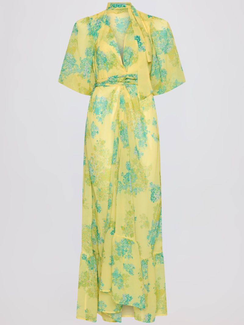 Lime Petals Kimono Dress | Ciel Concept