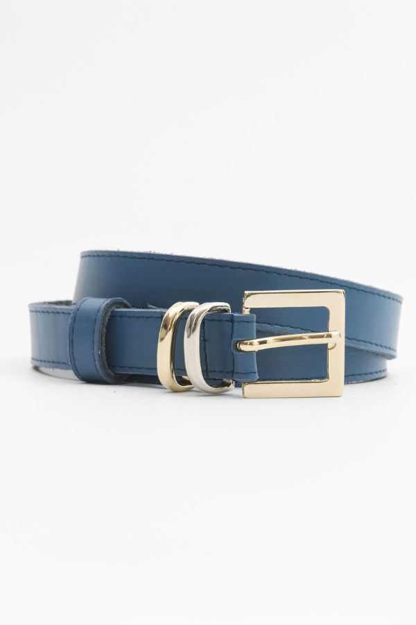 Ellis Leather Suede Belt | Blue | Leather Twist