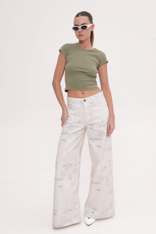 Belen Print Lime And Wine | Sac & Co Jeans