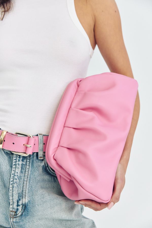 Dimi Pink Clutch Bag | Leather Twist