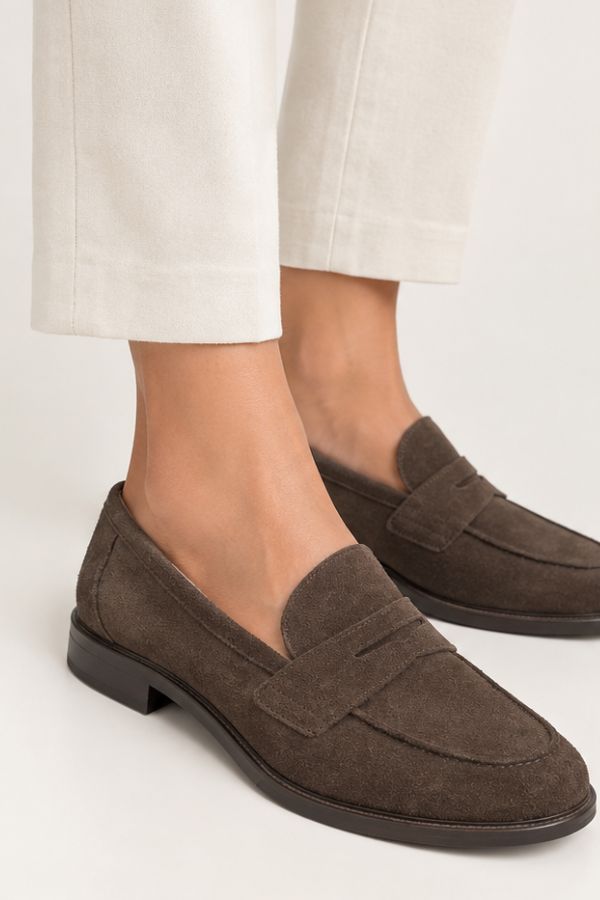 Nyx Suede Loafers | Brown | So Chic Shoes