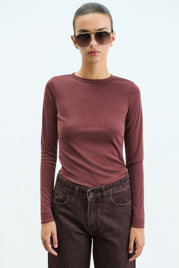 Iro Longsleeve Top Brown | Sac & Co Jeans
