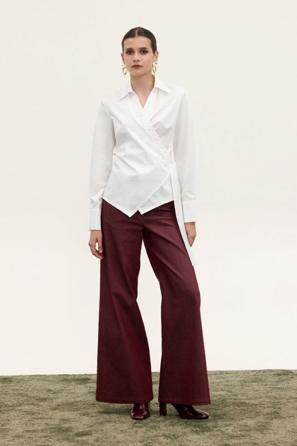 Flare Cotton Pants | Bordeaux | Innocent