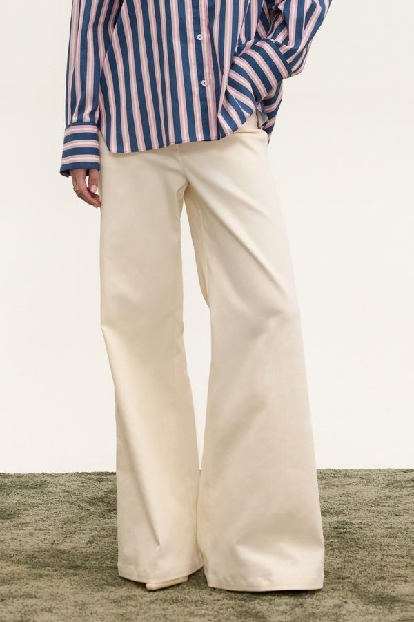 Flare Cotton Pants | Ecru | Innocent