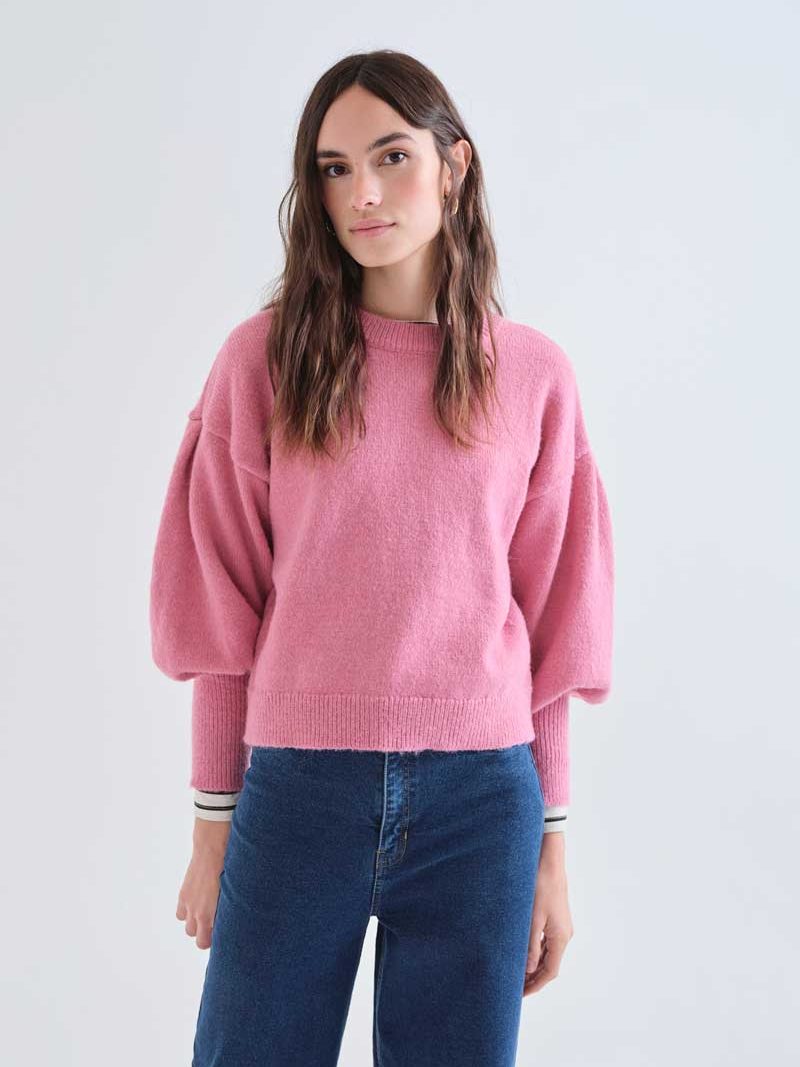 Pink basic knit sweater | Compañía Fantástica