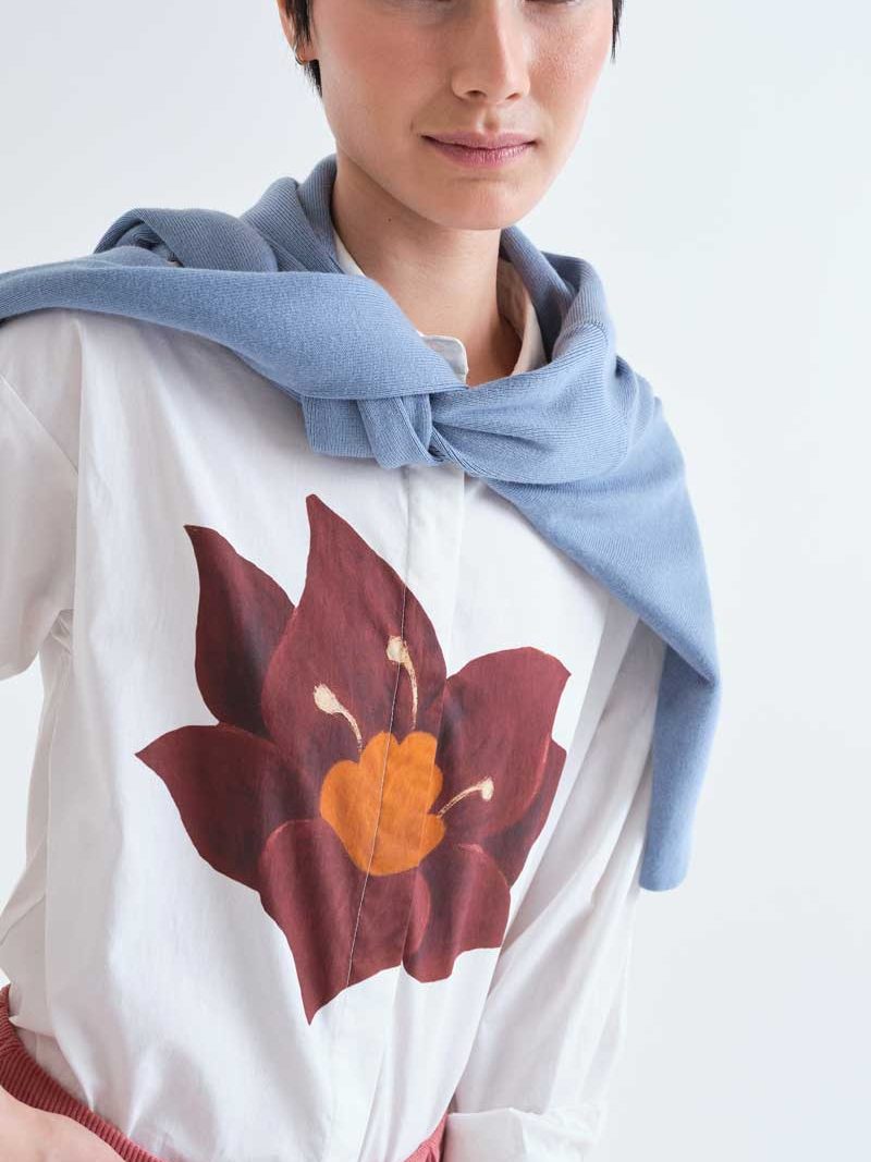 Poplin shirt with Flor Rivera print |Compañía Fantástica