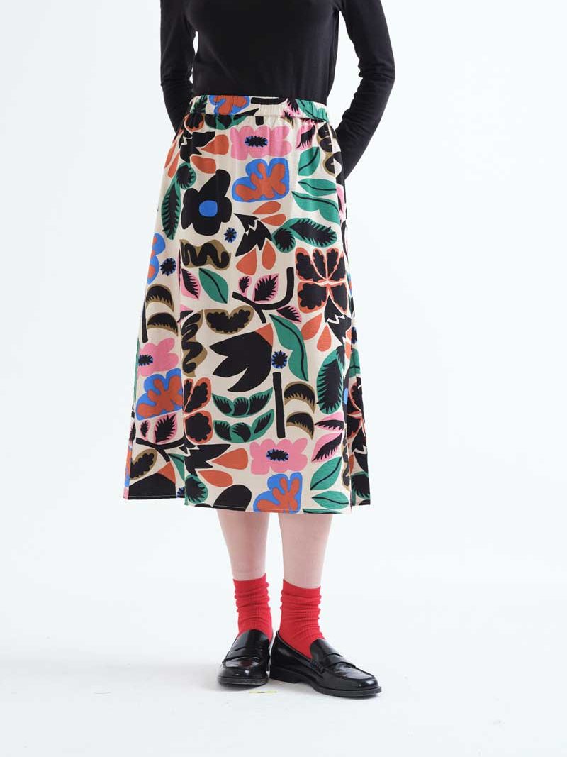 Midi skirt with Neo Garden print | Compañía Fantástica