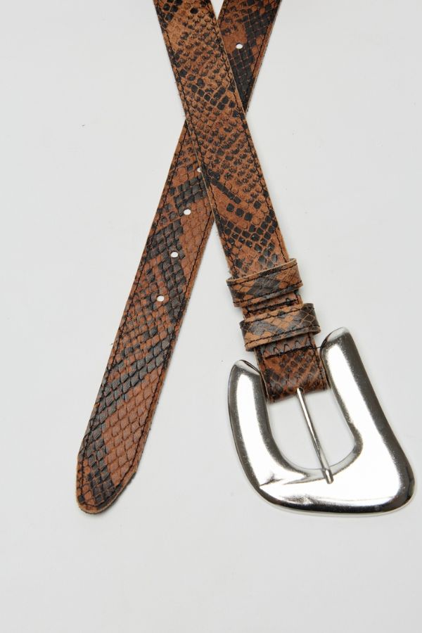 U-shape Leather Belt | Snake print | Leather Twist